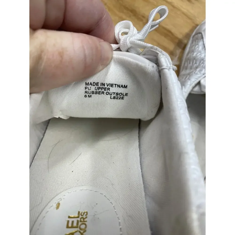 Michael Kors Colby Athletic Sneaker Women's 6 M White Leather Lace Up Low Top - Picture 9 of 9